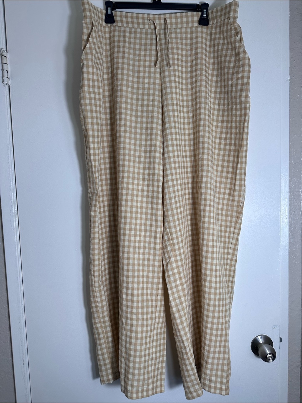 Gingham Relaxed Wide-Leg Trousers Sonderhaus Perfect Pant